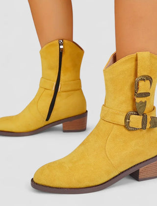 Alvina Orthopedic Western Boots in Yellow