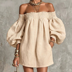 Kaye dress in Oatmeal