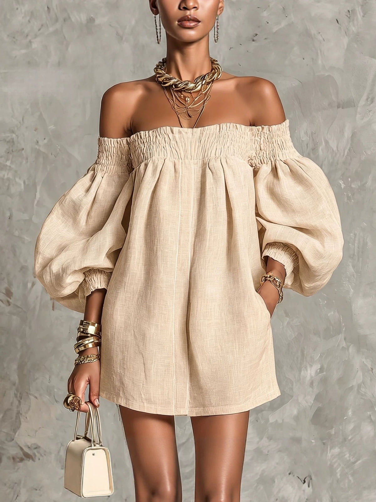 Kaye dress in Oatmeal
