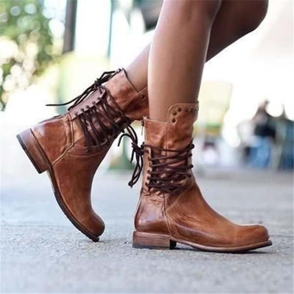 Ottoline Vintage Lace-Up Boots