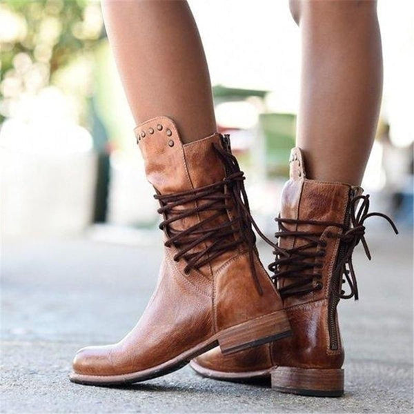 Ottoline Vintage Lace-Up Boots
