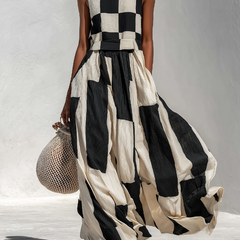 Raquel dress in Black and Cream