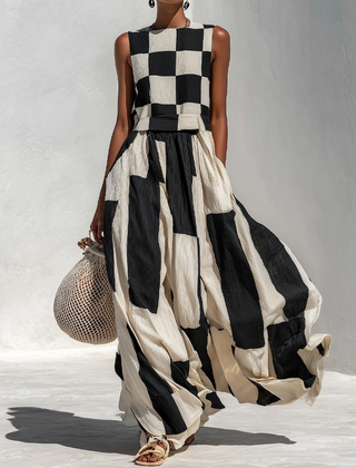 Raquel dress in Black and Cream