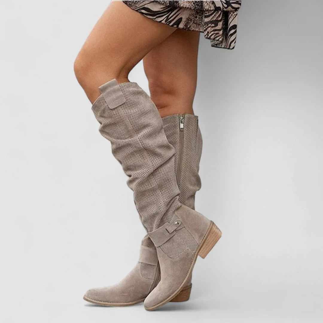 Brisa Orthopedic Western Boots in Khaki