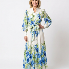Maya | Button-Front Floral Maxi Dress