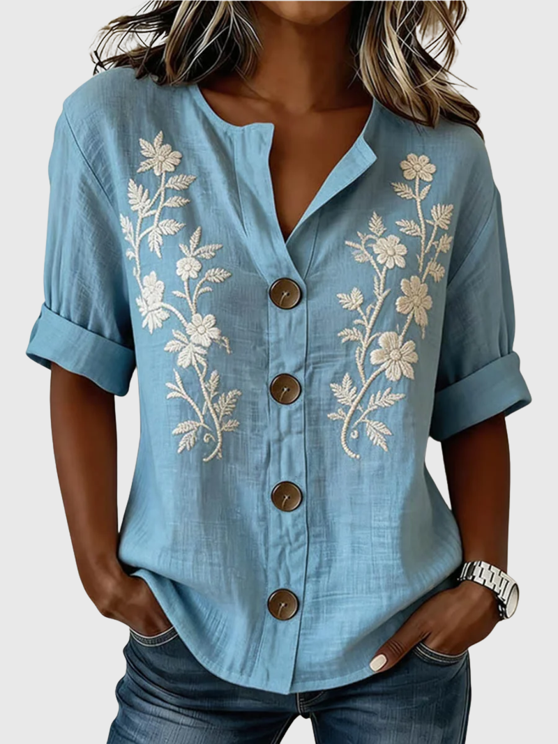 Gomez | Elegant Top With Floral Embroidery