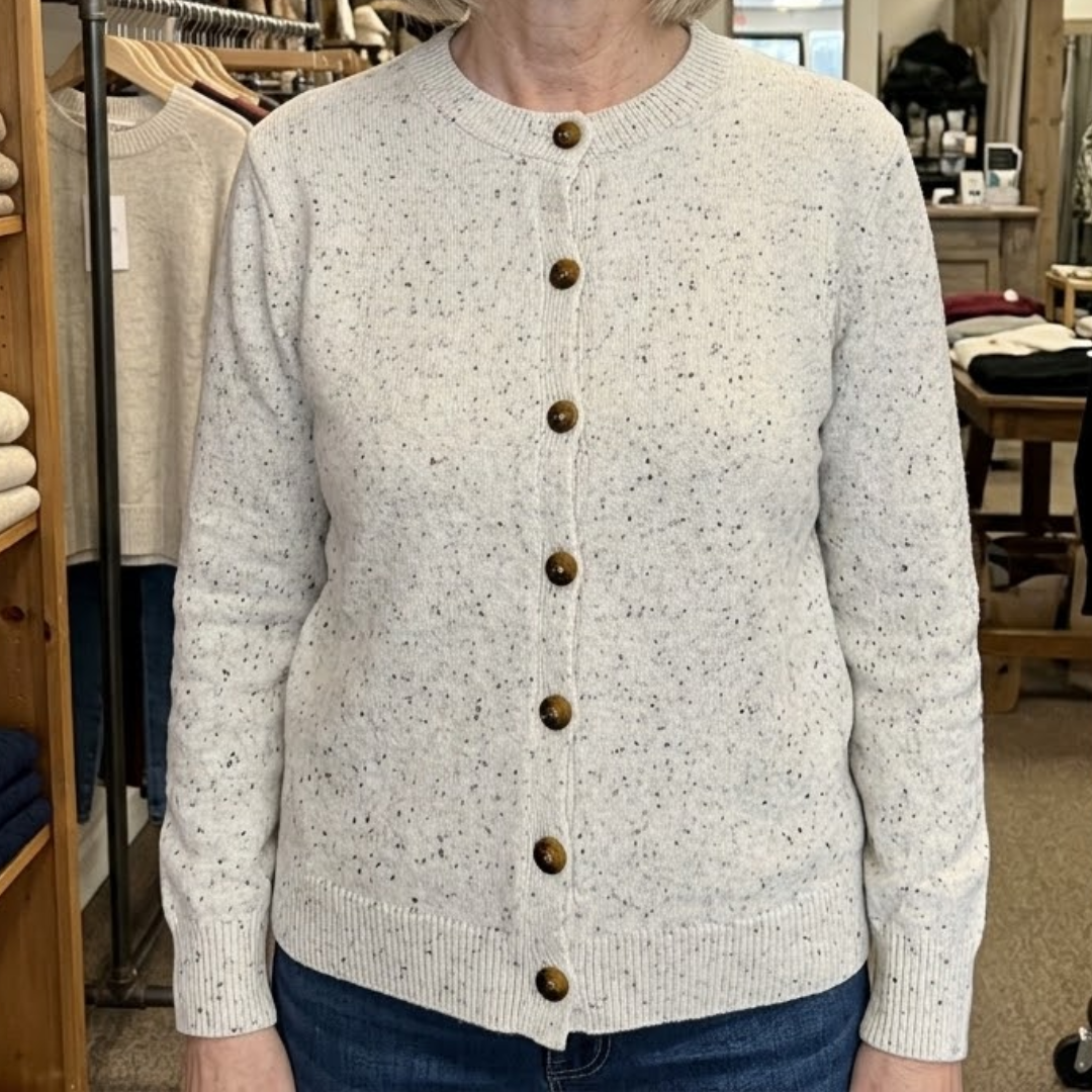 Maelle™ | Speckled Knit Cardigan Oatmeal