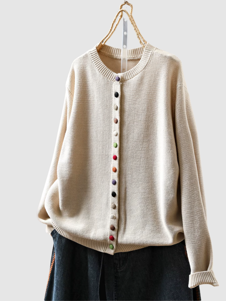 Adalyn | Colorful Button Oversized Cardigan