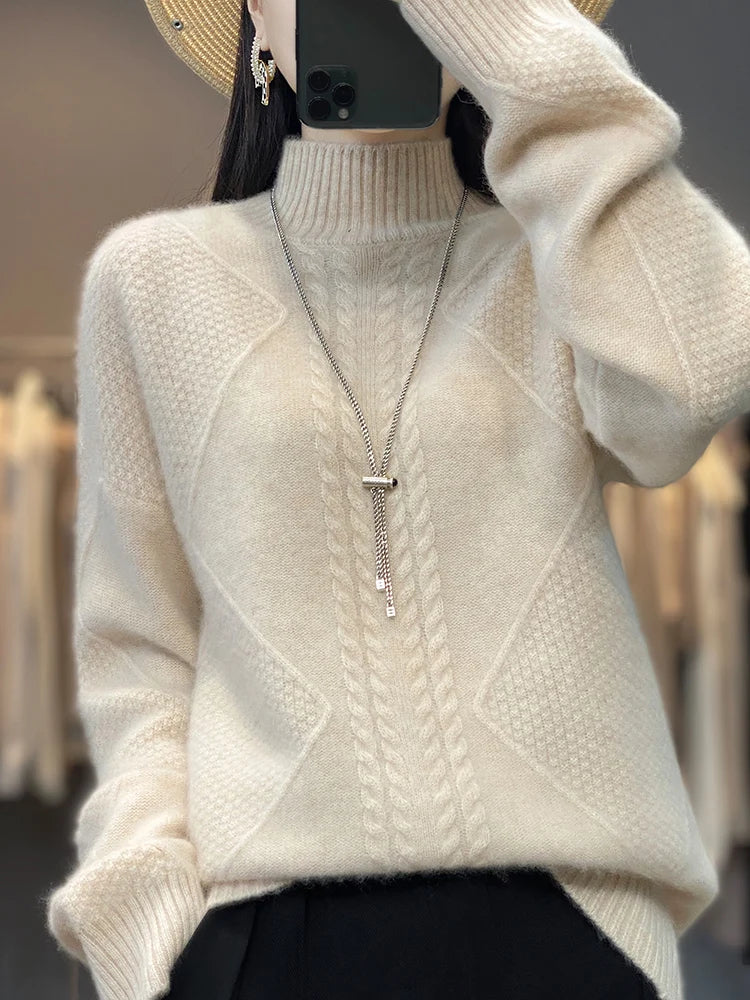 Zelma | Cable Knit Turtleneck Sweater