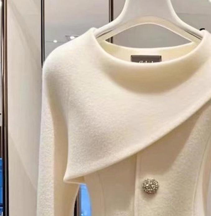 Lola | Draped-Collar Button Jacket