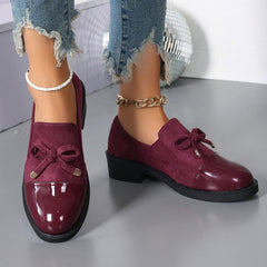 Colleen bow block-heel loafers detail