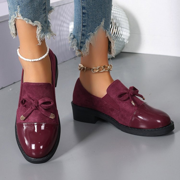 Colleen bow block-heel loafers detail
