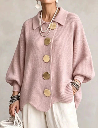 Hildy oversized cozy cardigan in Pink