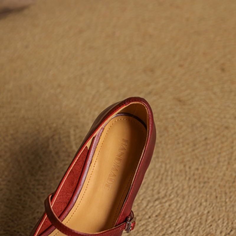 Thalia Square-Toe Mary Jane Flats