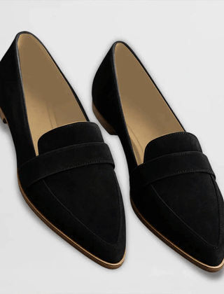 Claudette pointed slip-on loafers in Black