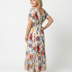 Maryse | Pleated Floral Midi Dress