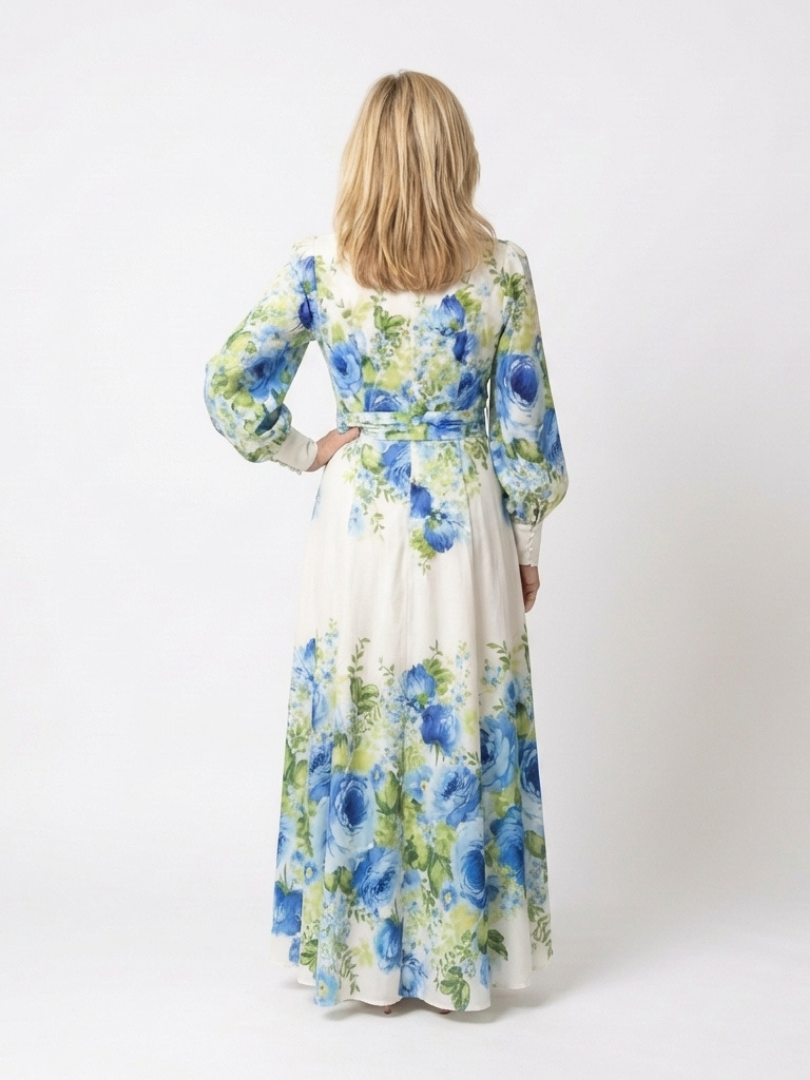 Maya | Button-Front Floral Maxi Dress
