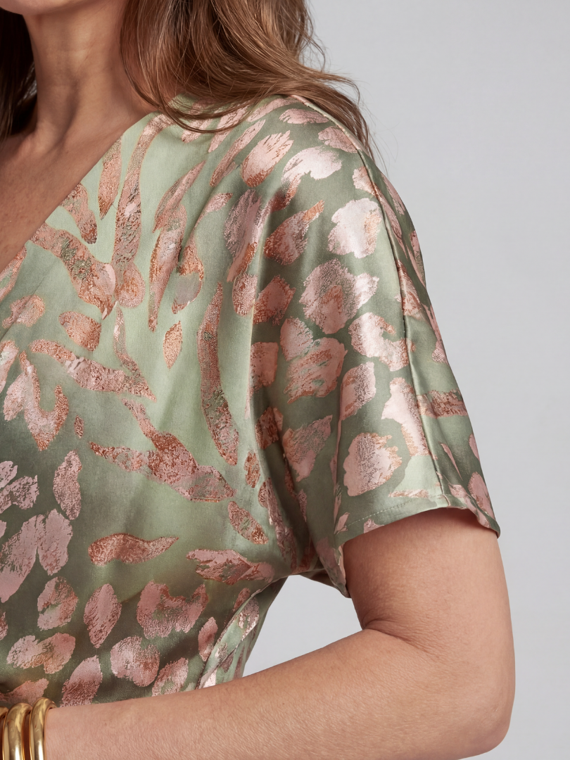 Katia | Abstract Print Twist-Waist Midi Dress