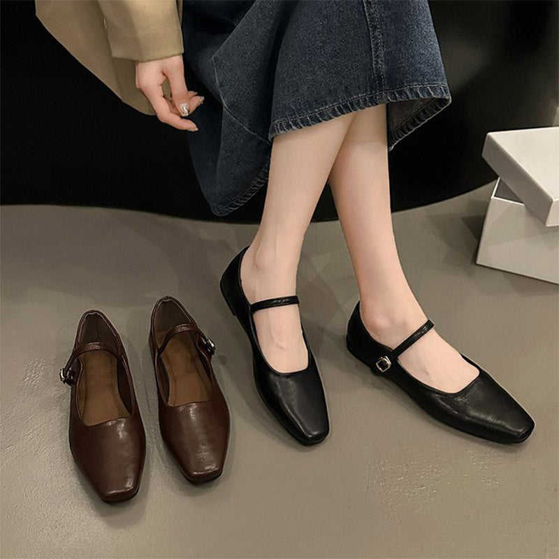 Maureen square-toe Mary Jane ballet flats