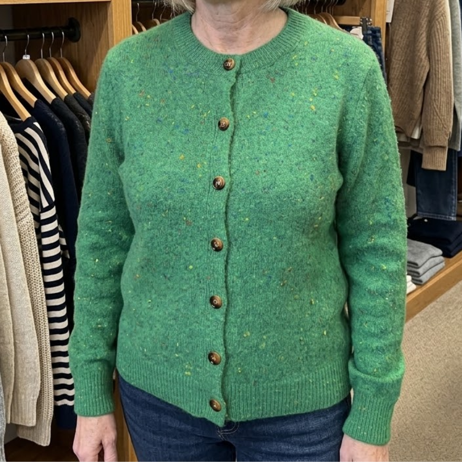 Jo | Emerald Speckled Knit Cardigan