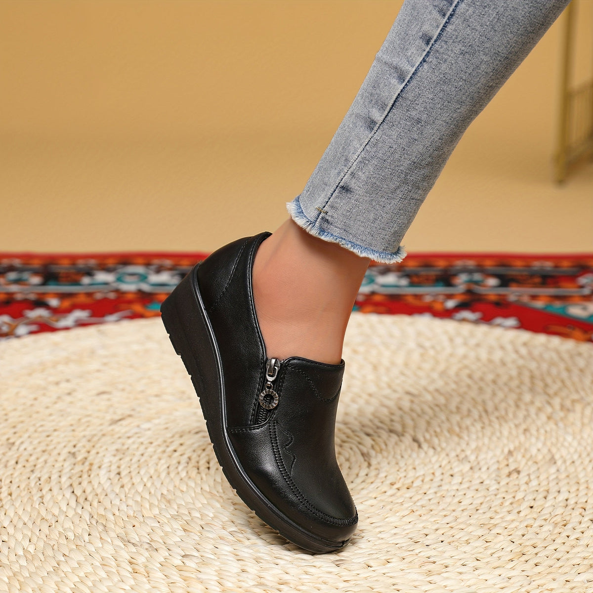 Briar Side-Zip Wedge Loafers