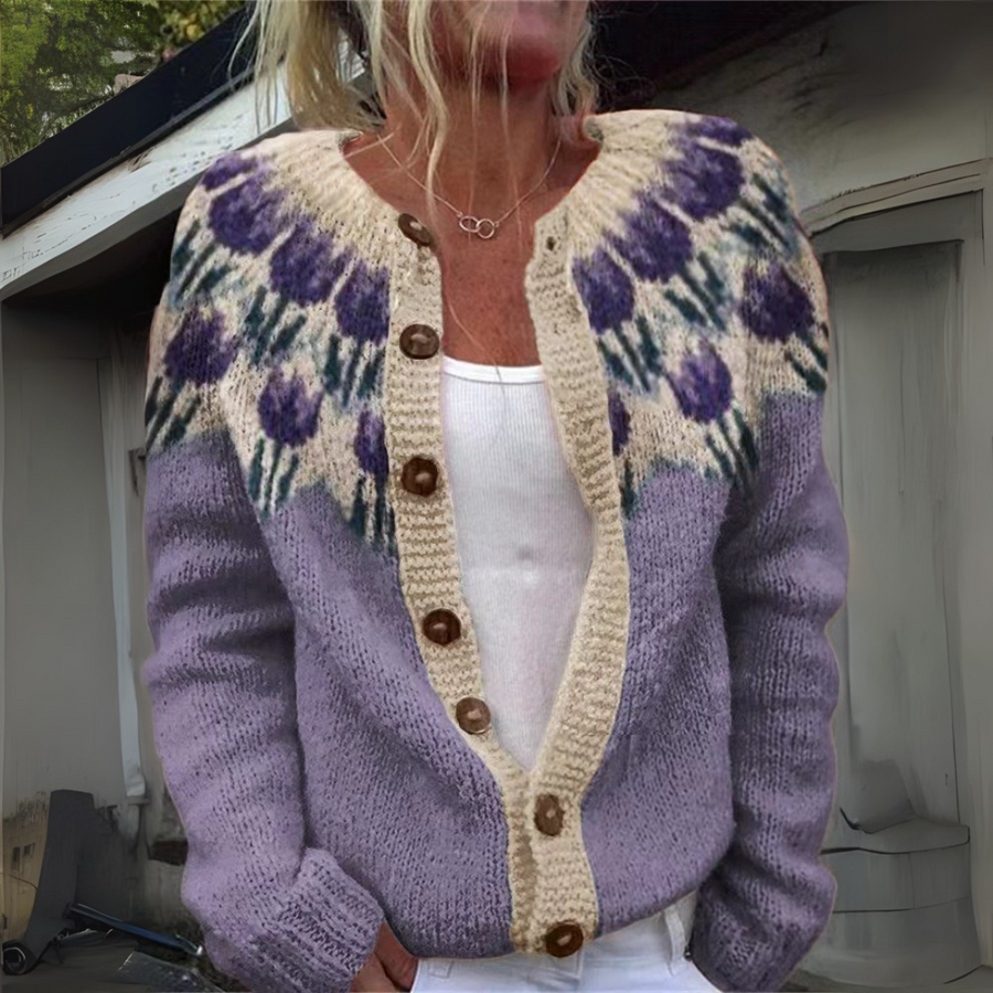 Nell | Colorful Folk Yoke Cardigan