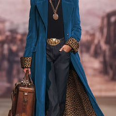 Natasha Long Tailored Coat in Blue