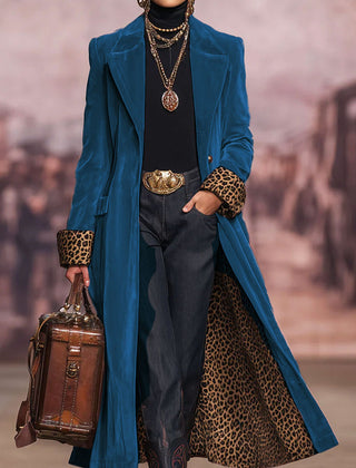 Natasha Long Tailored Coat in Blue