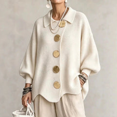 Hildy oversized cozy cardigan in Cream