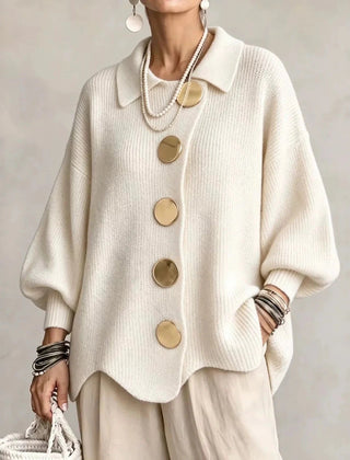 Hildy oversized cozy cardigan in Cream