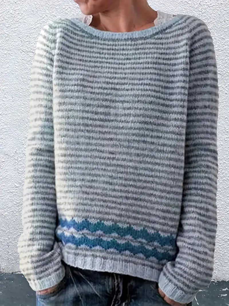 Ernestine | Striped Zigzag Knit Sweater