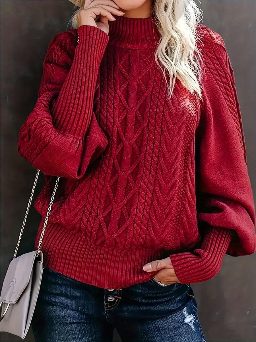 Tinsley | Cable Knit High-Neck Sweater