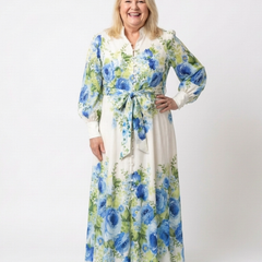 Maya | Button-Front Floral Maxi Dress