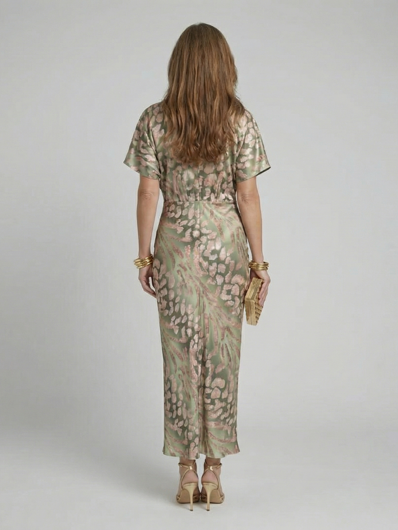 Katia | Abstract Print Twist-Waist Midi Dress