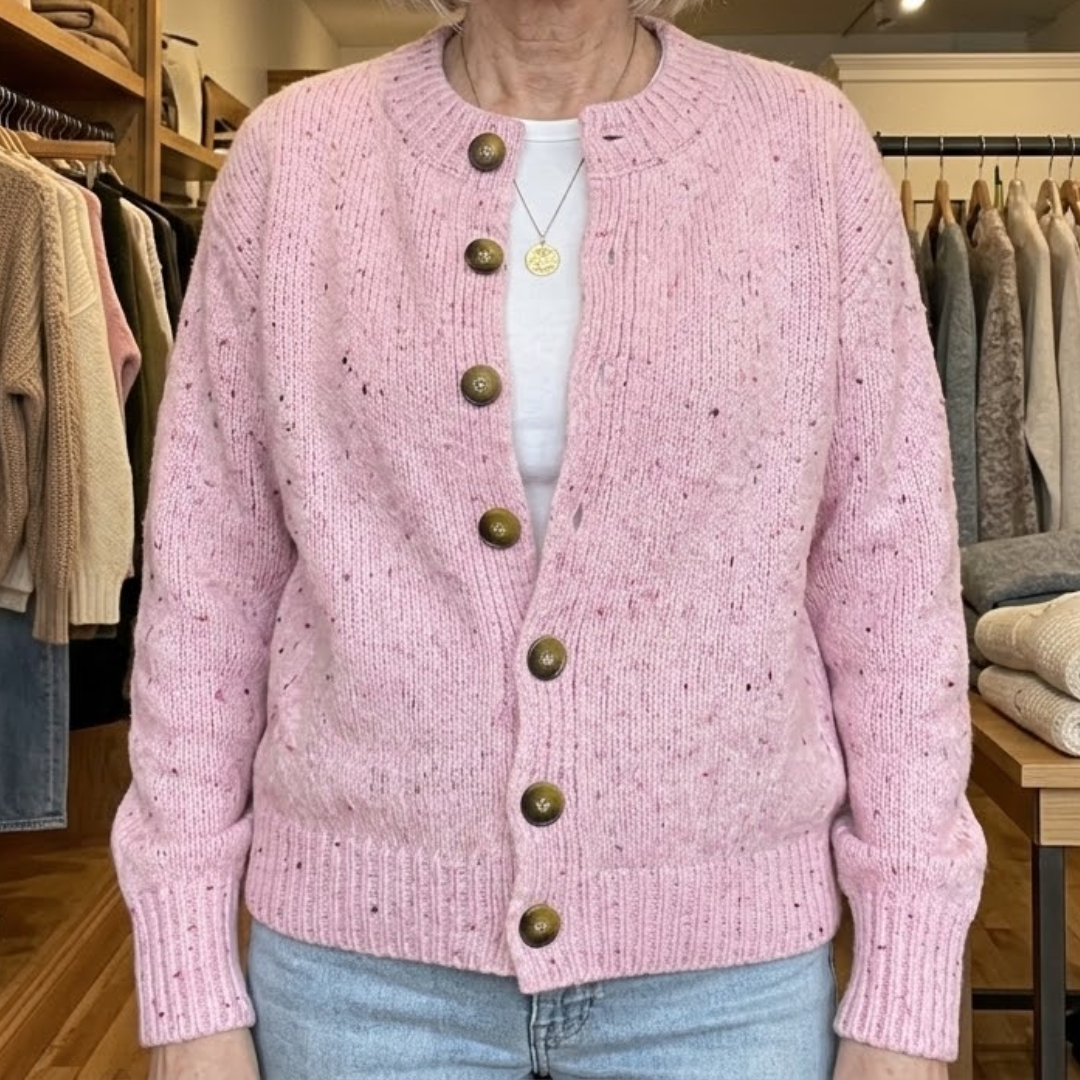 Maelle™ | Speckled Knit Cardigan Rose