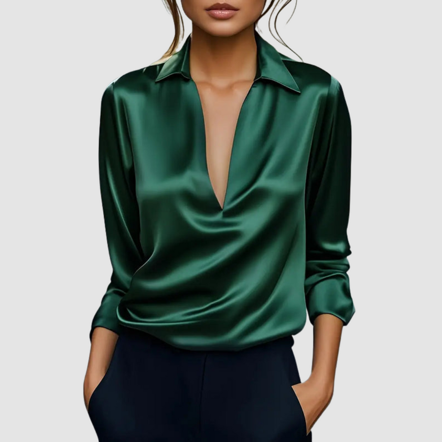 Astrid | Silky V-Neck Blouse