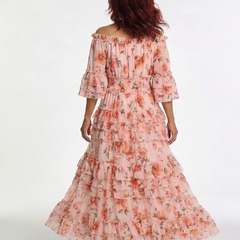 Malvina | Off-Shoulder Floral Ruffle Maxi Dress