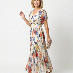 Maryse | Pleated Floral Midi Dress