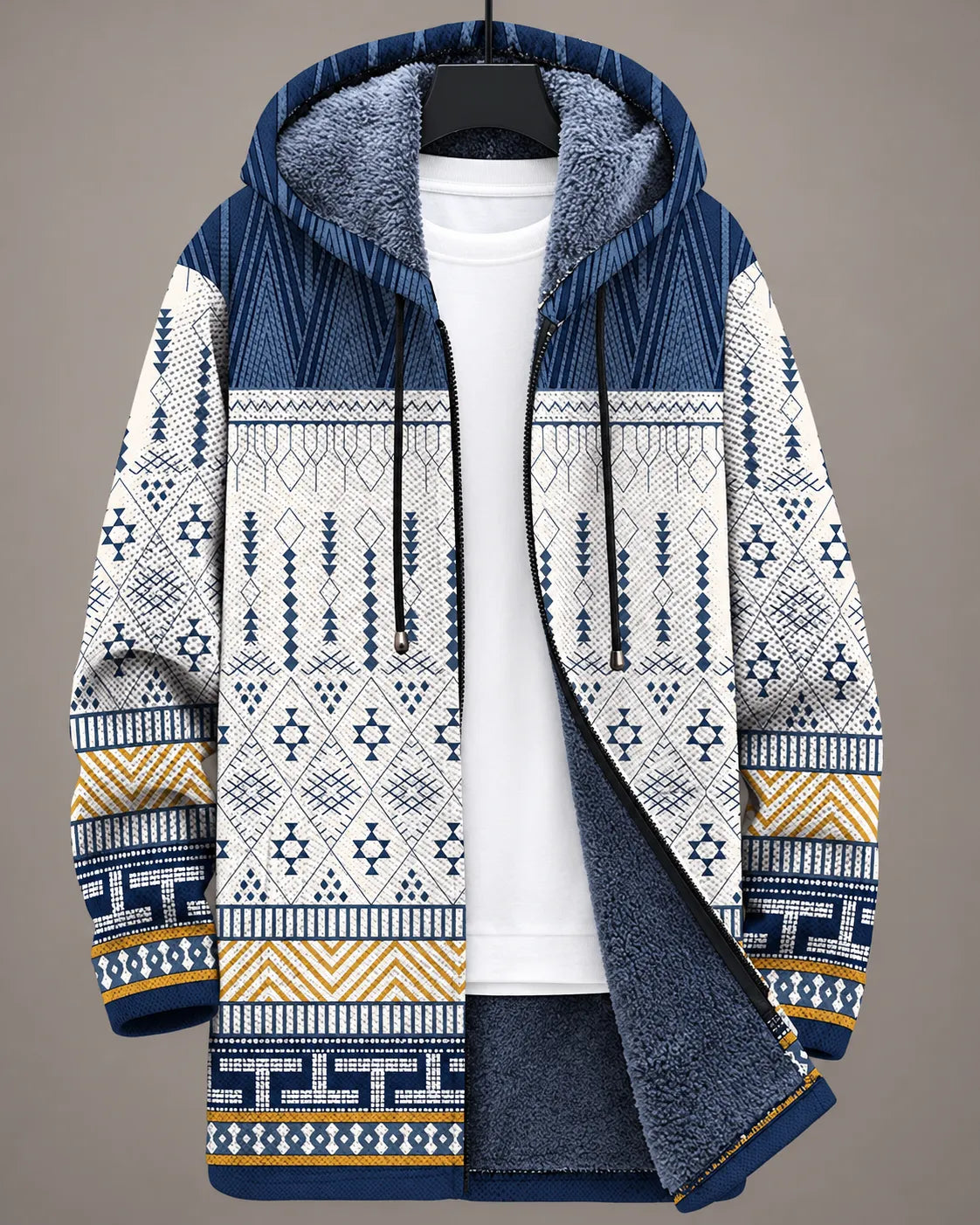Elara Heritage Geometric Hooded Jacket
