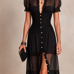 Meriel Long Lace Detail Dress