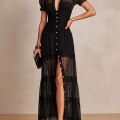 Meriel Long Lace Detail Dress