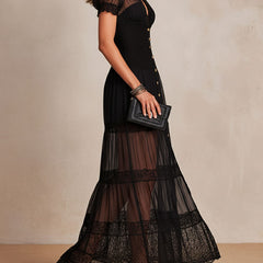 Meriel Long Lace Detail Dress