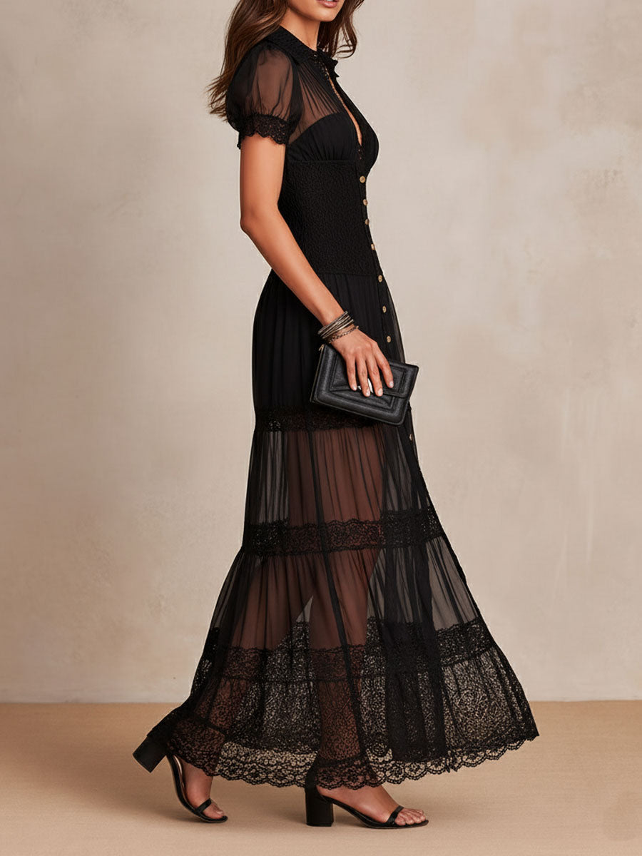 Meriel Long Lace Detail Dress