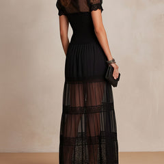 Meriel Long Lace Detail Dress