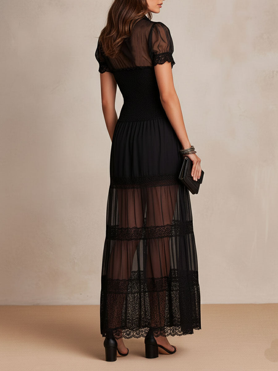Meriel Long Lace Detail Dress