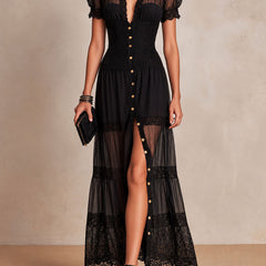 Meriel Long Lace Detail Dress