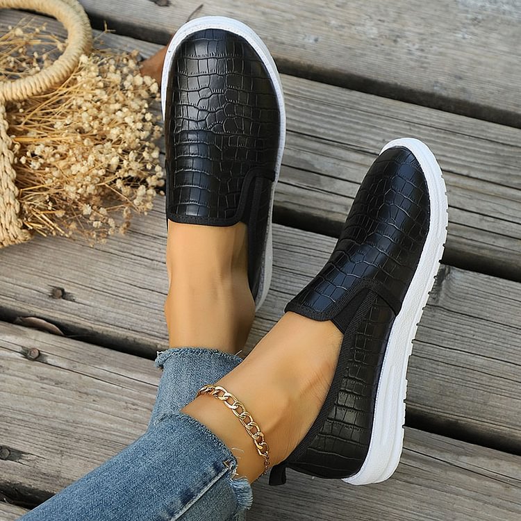 Lillian textured slip-on shoes outdoors