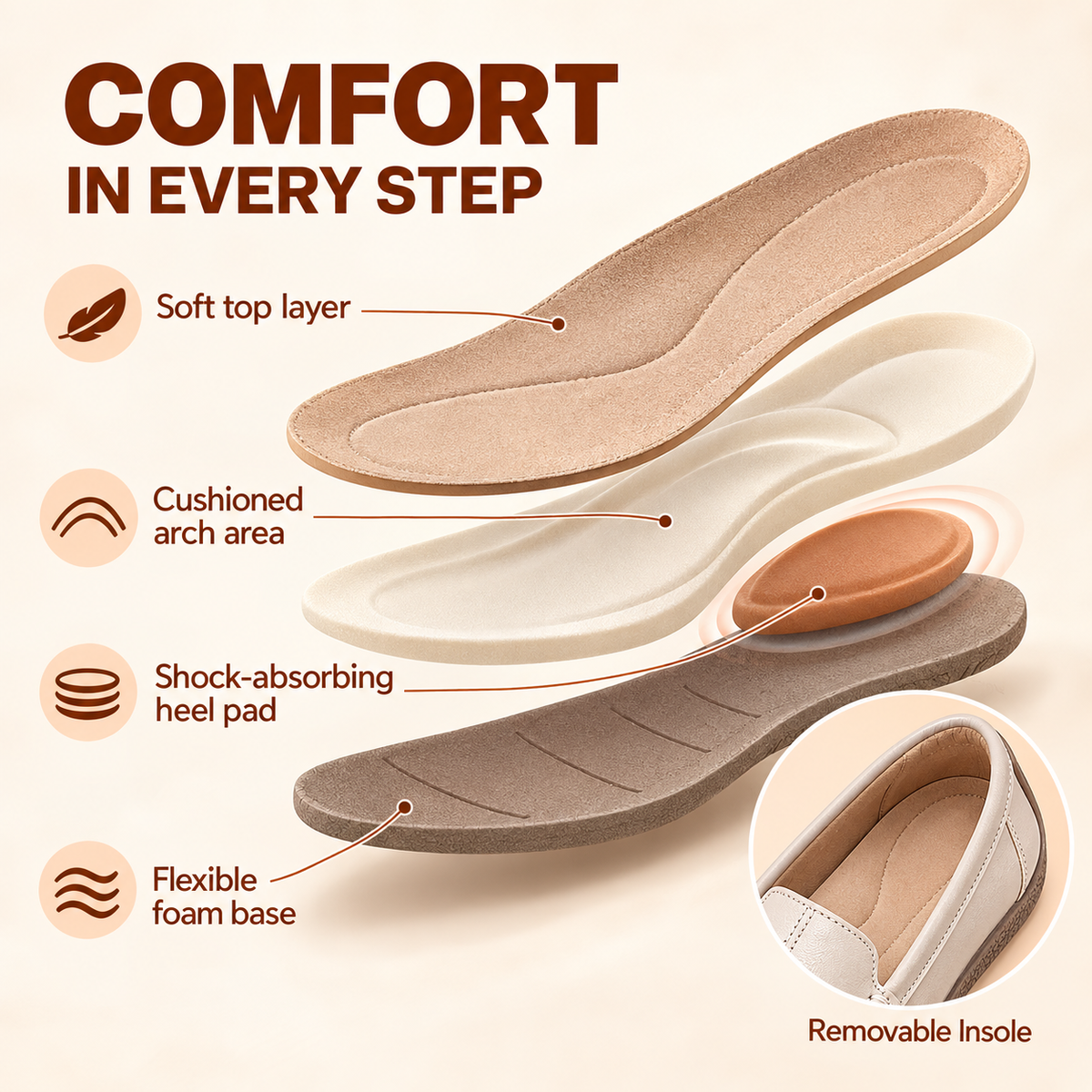 Beverly comfort loafers footbed
