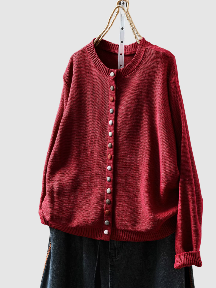 Adalyn | Colorful Button Oversized Cardigan