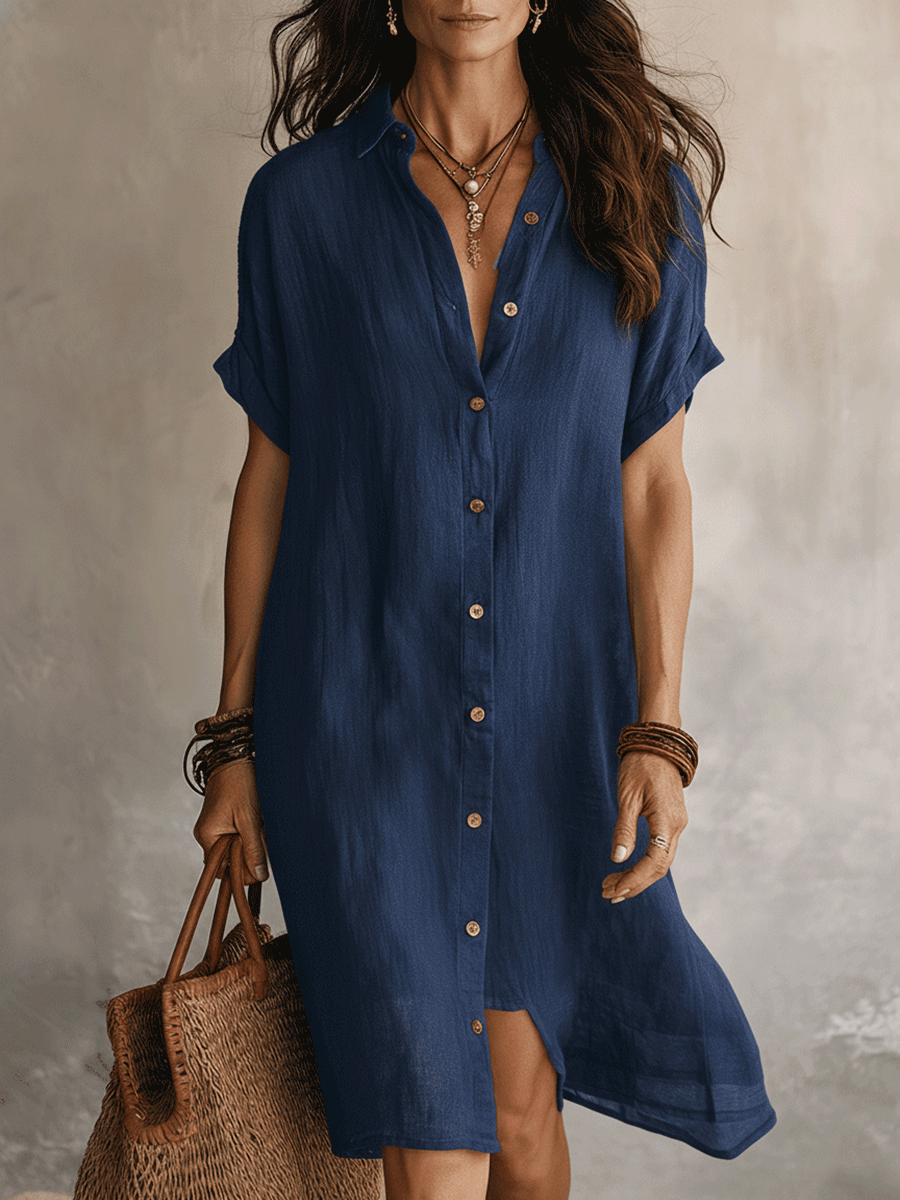 Maisie | Relaxed Linen Midi Dress